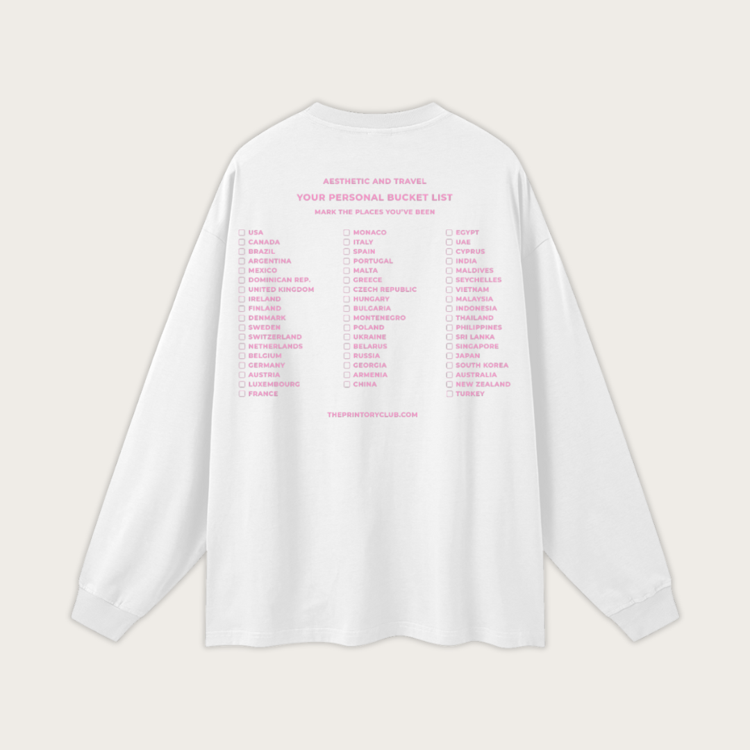 Your Personal Bucket List Oversized Long Sleeve  PINK