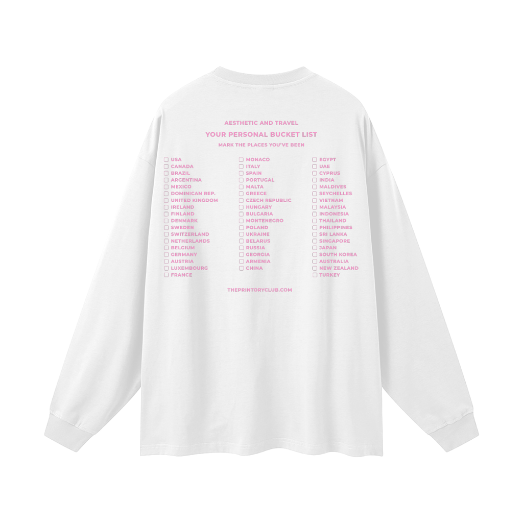 Your Personal Bucket List Oversized Long Sleeve  PINK