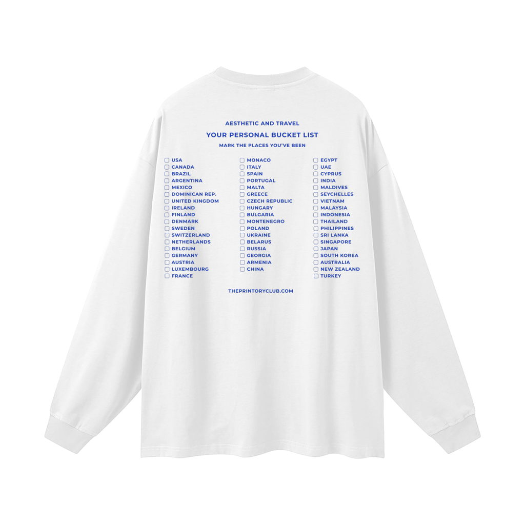 Your Personal Bucket List Oversized Long Sleeve  BLUE