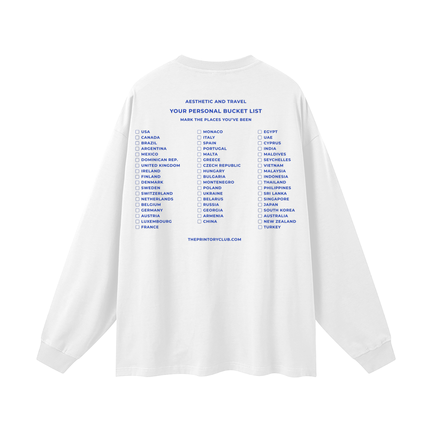 Your Personal Bucket List Oversized Long Sleeve  BLUE