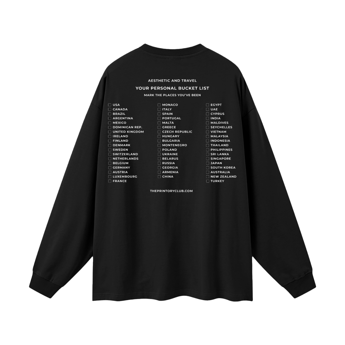 Your Personal Bucket List Oversized Long Sleeve WHITE