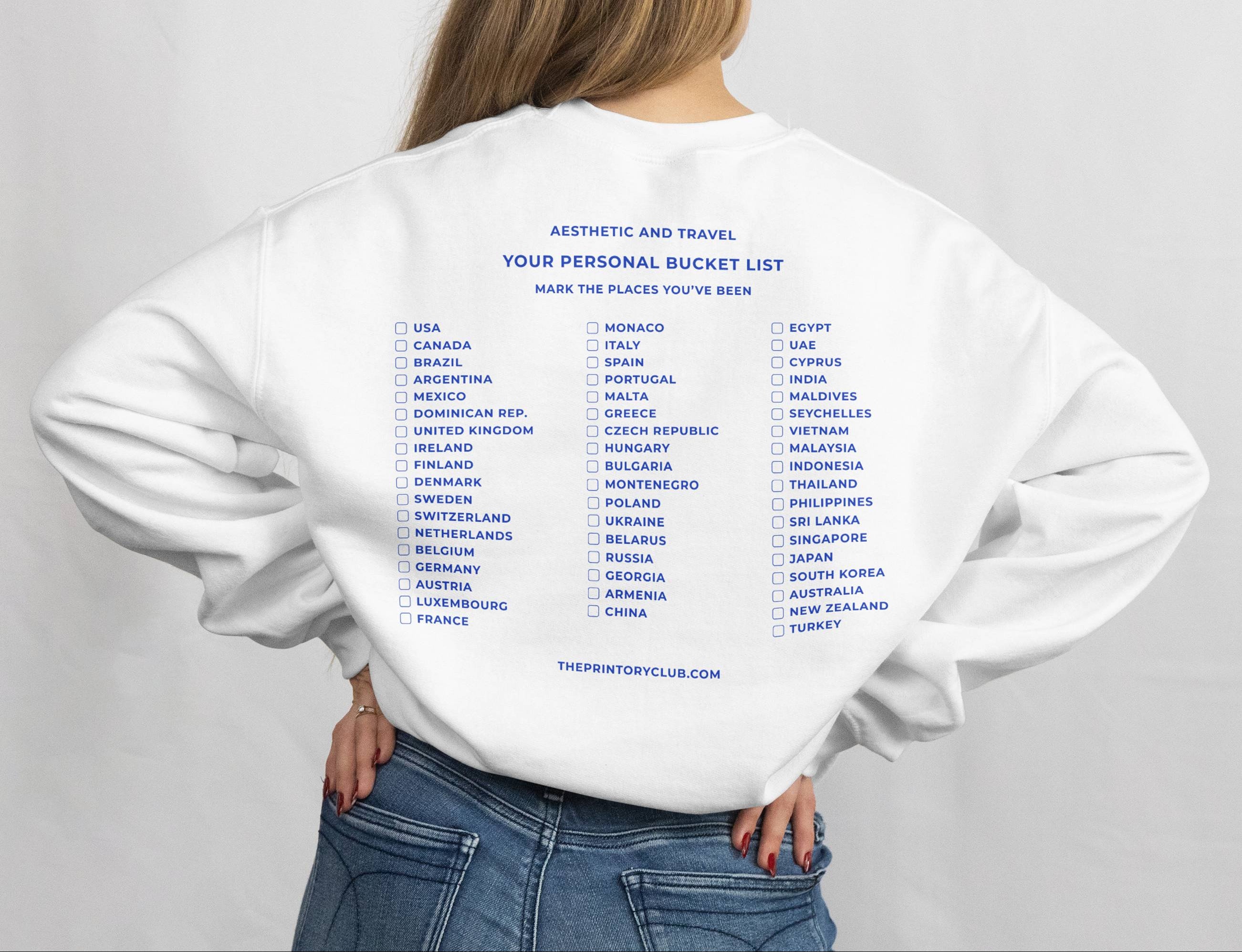 Your Personal Bucket List Oversized Long Sleeve  BLUE